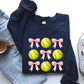 Softball, Pink Bows, Sports, Coquette Sweatshirt