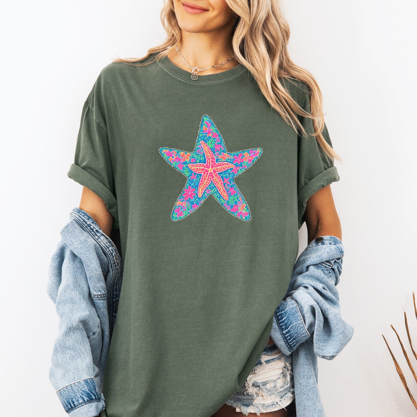 Starfish, Sea Life, Summer, Beach, Comfort Colors T-Shirt