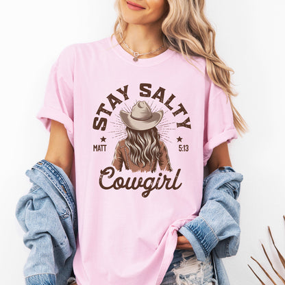 Stay Salty Cowgirl, Country, Western, Christian, Jesus, Gospel, Faith, Saved Tshirt Comfort Colors T-Shirt