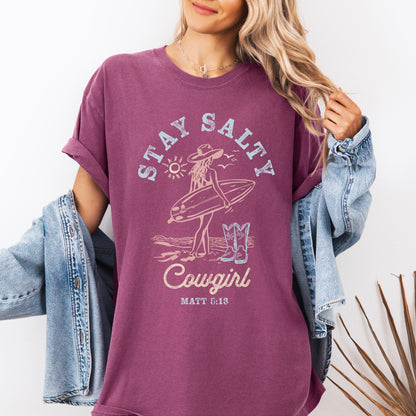 Stay Salty Cowgirl, Matthew, Faith, Religious, Gospel, Beach, Summer, Comfort Colors T-Shirt