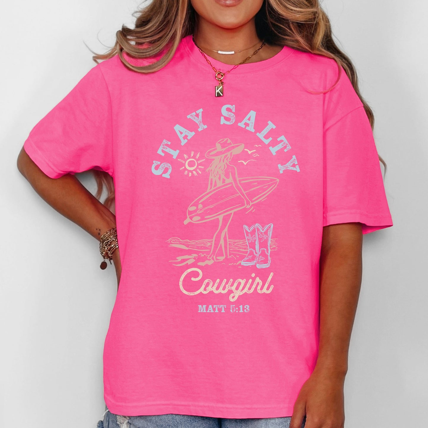 Stay Salty Cowgirl, Matthew, Faith, Religious, Gospel, Beach, Summer, Comfort Colors T-Shirt