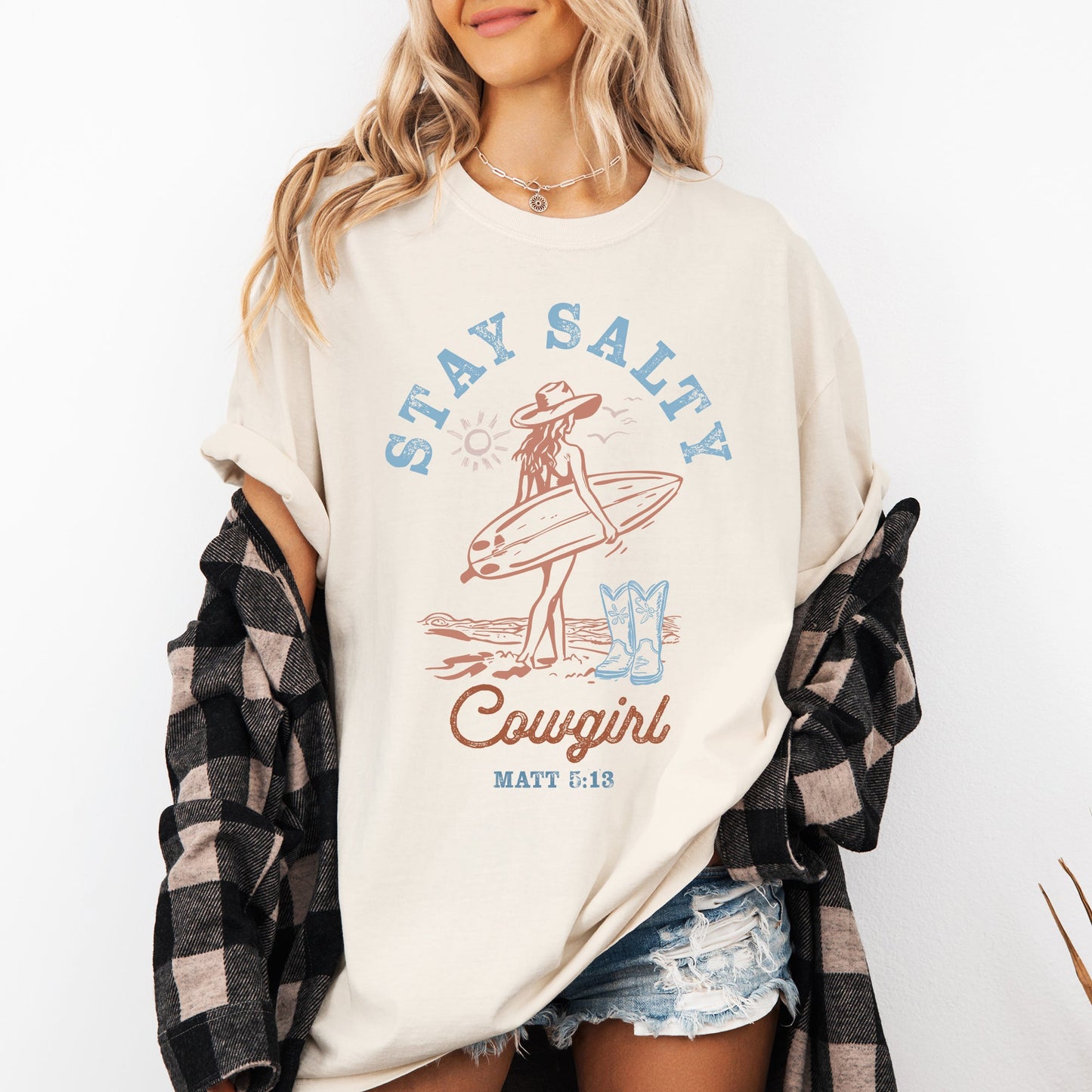 Stay Salty Cowgirl, Matthew, Faith, Religious, Gospel, Beach, Summer, Comfort Colors T-Shirt