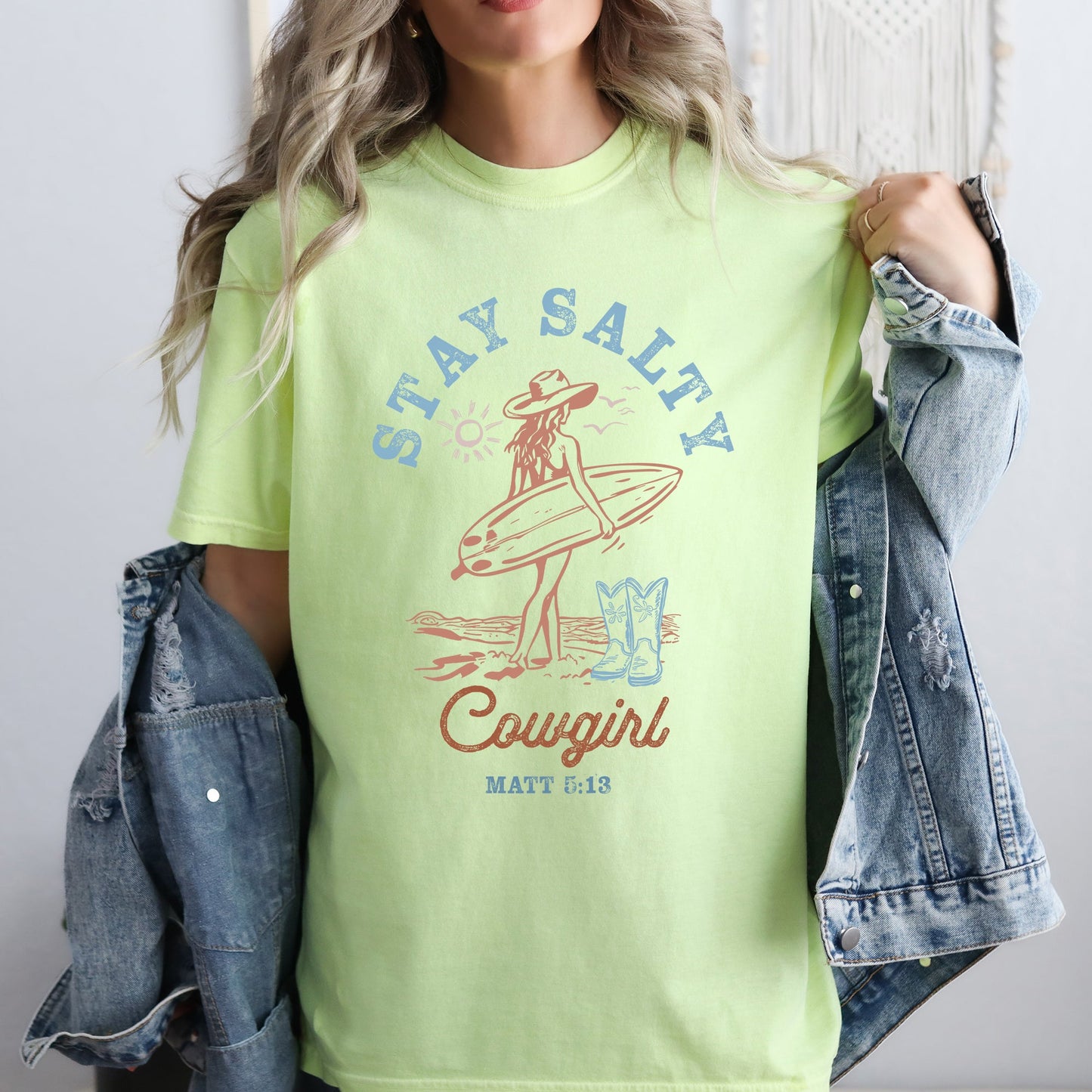 Stay Salty Cowgirl, Matthew, Faith, Religious, Gospel, Beach, Summer, Comfort Colors T-Shirt