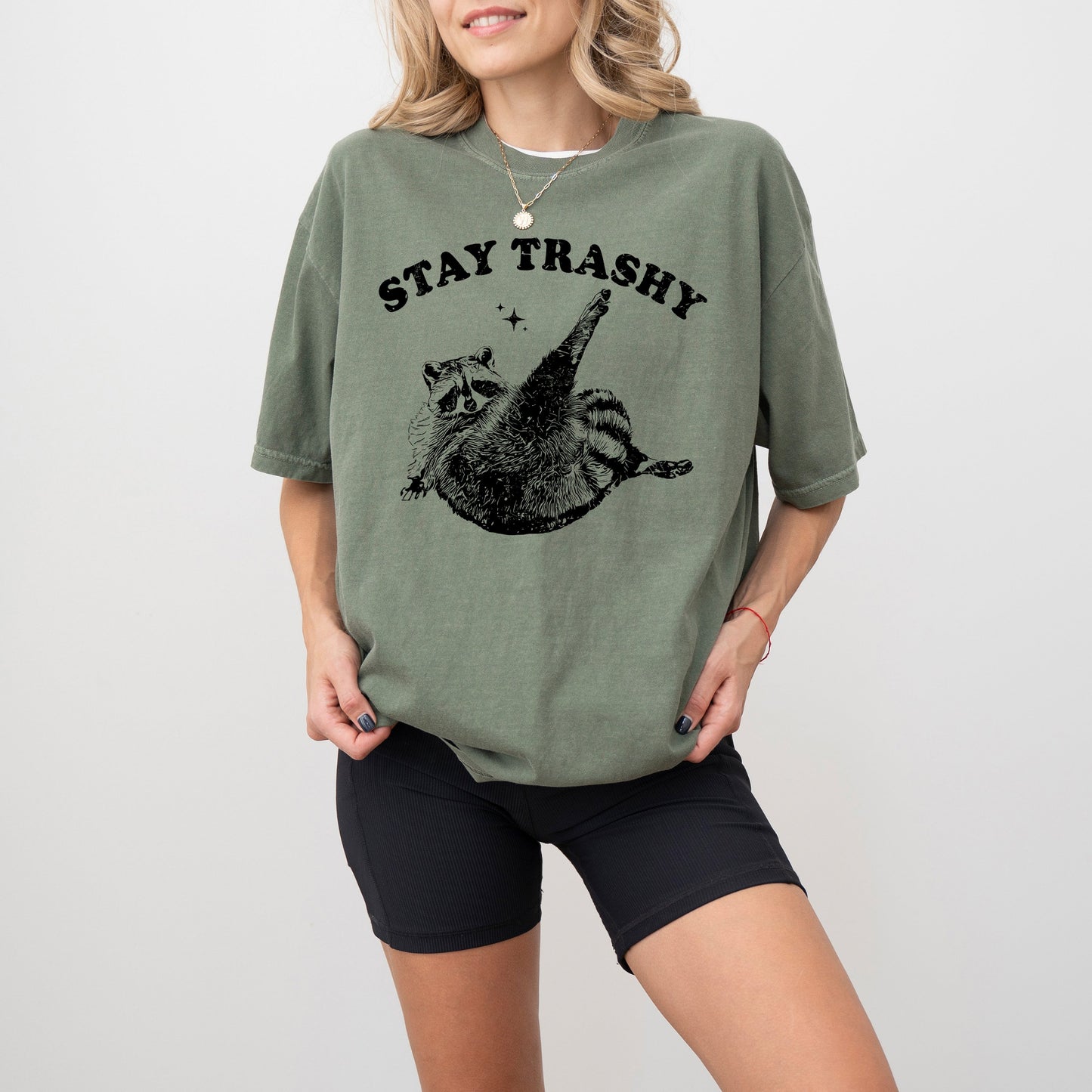 Stay Trashy, Raccoon, Aesthetic, Funny, Meme, Tshirt Comfort Colors T-Shirt