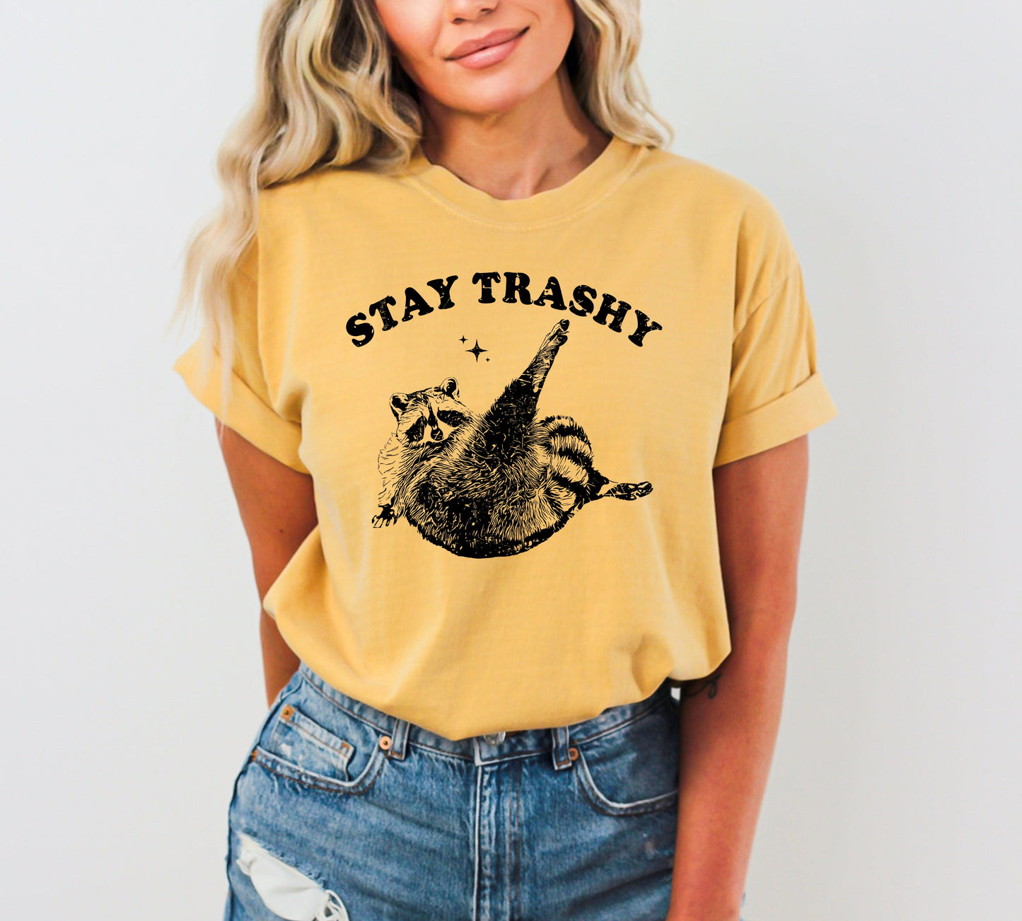 Stay Trashy, Raccoon, Aesthetic, Funny, Meme, Tshirt Comfort Colors T-Shirt