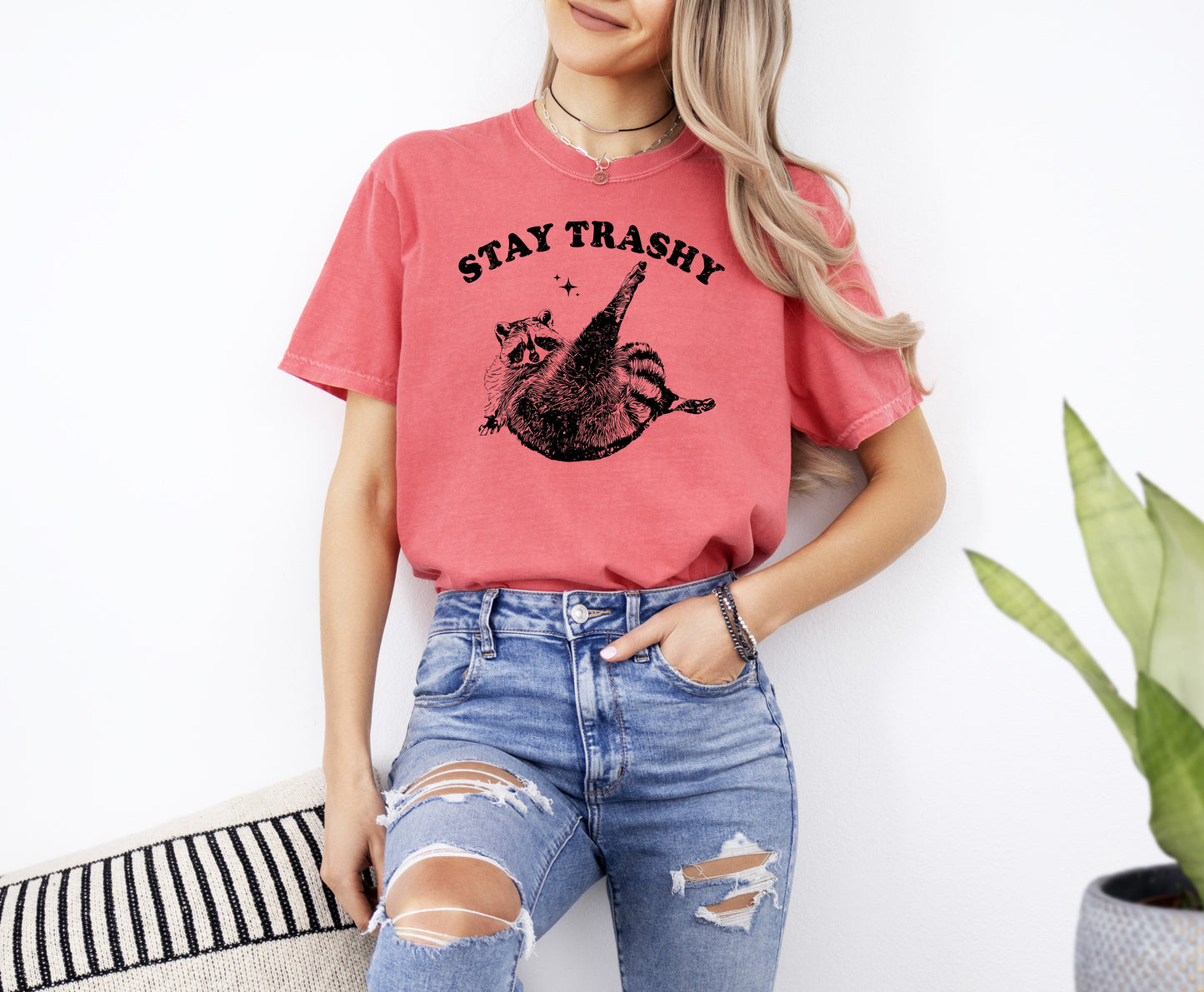 Stay Trashy, Raccoon, Aesthetic, Funny, Meme, Tshirt Comfort Colors T-Shirt