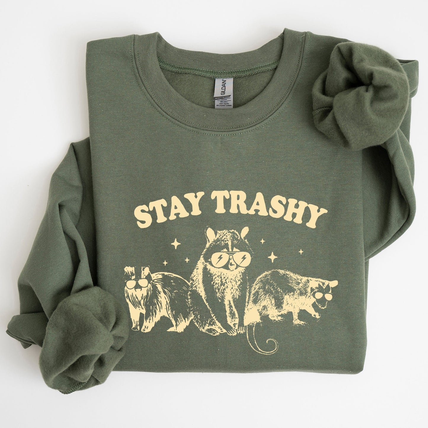 Stay Trashy, Racoon, Possum, Aesthetic, Meme, Funny Sweatshirt
