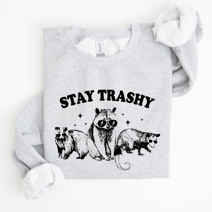 Stay Trashy, Racoon, Possum, Aesthetic, Meme, Funny Sweatshirt
