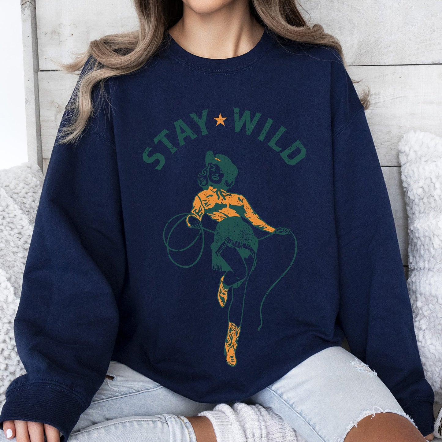 Stay Wild, Cowgirl, Western, Country, Cowboy, Sweatshirt