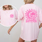 Summer Vibes, Beach Please, Palm, Sunset, Ocean, Hot Girl Summer, Vacation, Front and Back Shirt Comfort Colors T-Shirt
