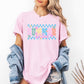 Summer Vibes, Checkered, Retro, Flowers, Floral, Comfort Colors T-Shirt