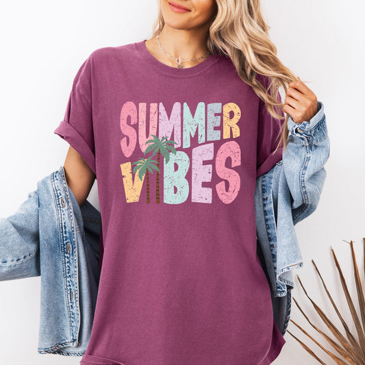 Summer Vibes, Retro, Colorful, Beach, Comfort Colors T-Shirt