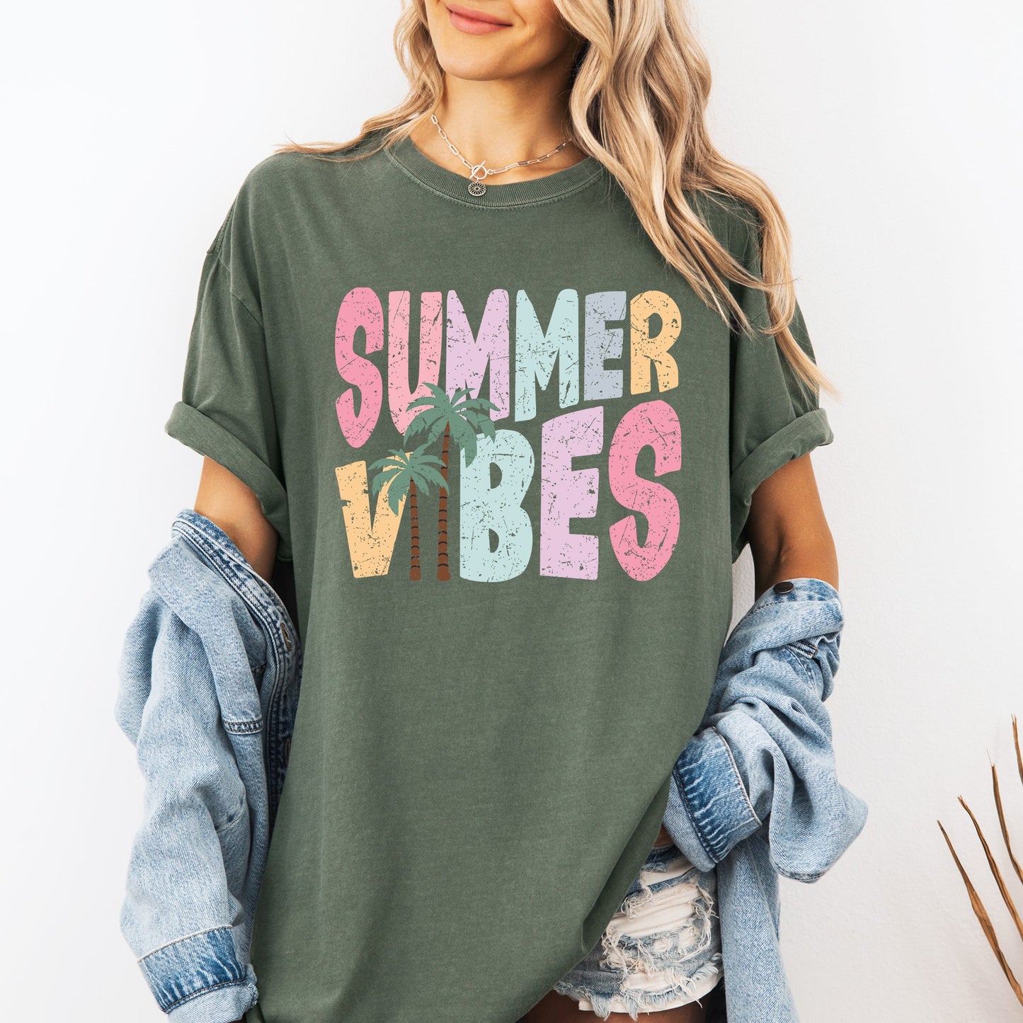 Summer Vibes, Retro, Colorful, Beach, Comfort Colors T-Shirt