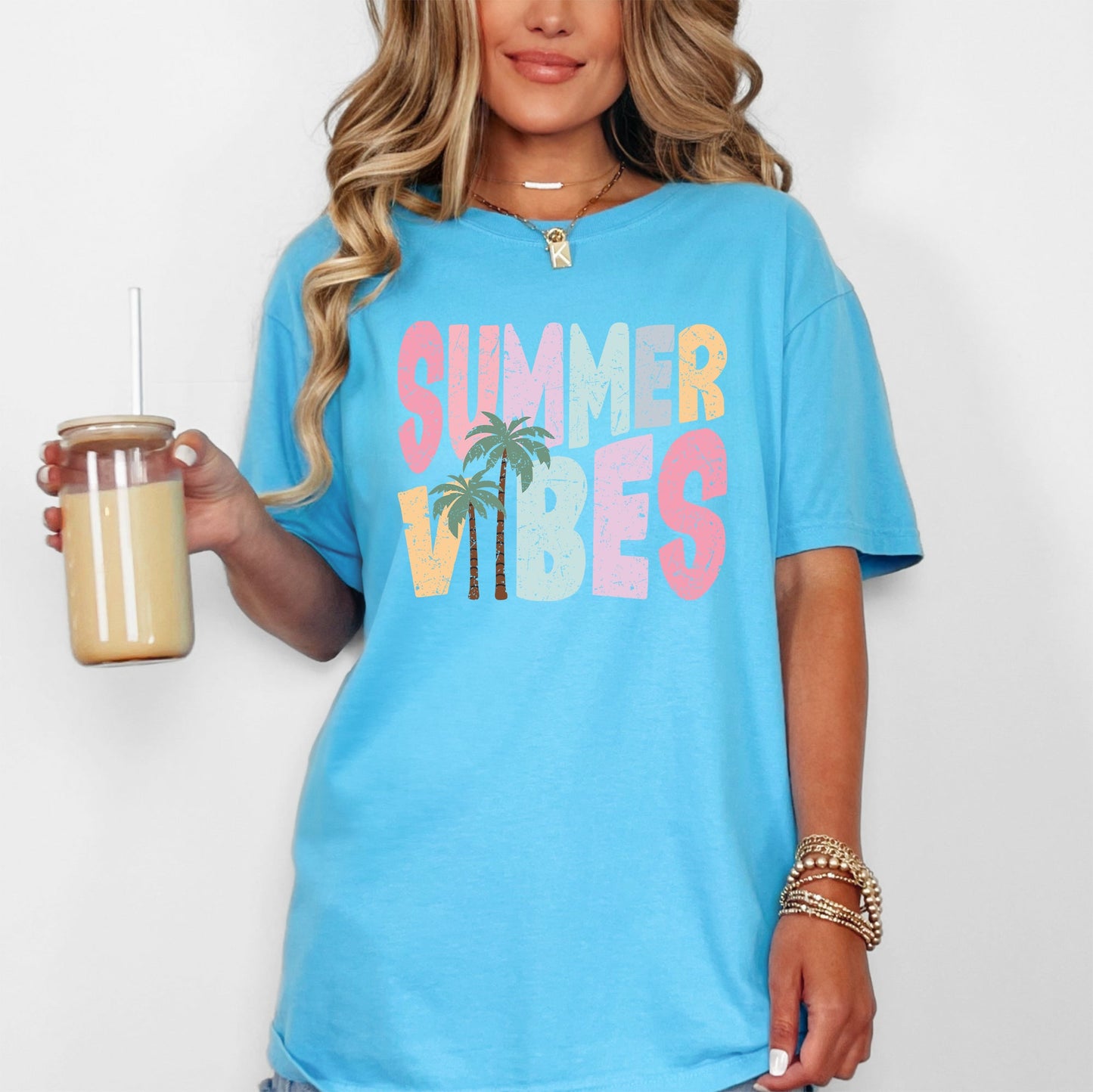 Summer Vibes, Retro, Colorful, Beach, Comfort Colors T-Shirt