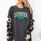 Summer Vibes, Varsity, Retro, Beach, Comfort Colors T-Shirt