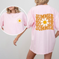 Summer, Retro, Smiley, Front and Back, Comfort Colors T-Shirt