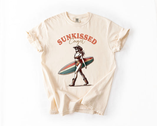 Sun Kissed Cowgirl, Summer, Beach, Sea Life, Outdoor, Travel, Western, Country, Comfort Colors T-Shirt