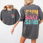 Sun Salt Sand, Palm Trees, Beach, Summer, Front and Back, Comfort Colors T-Shirt