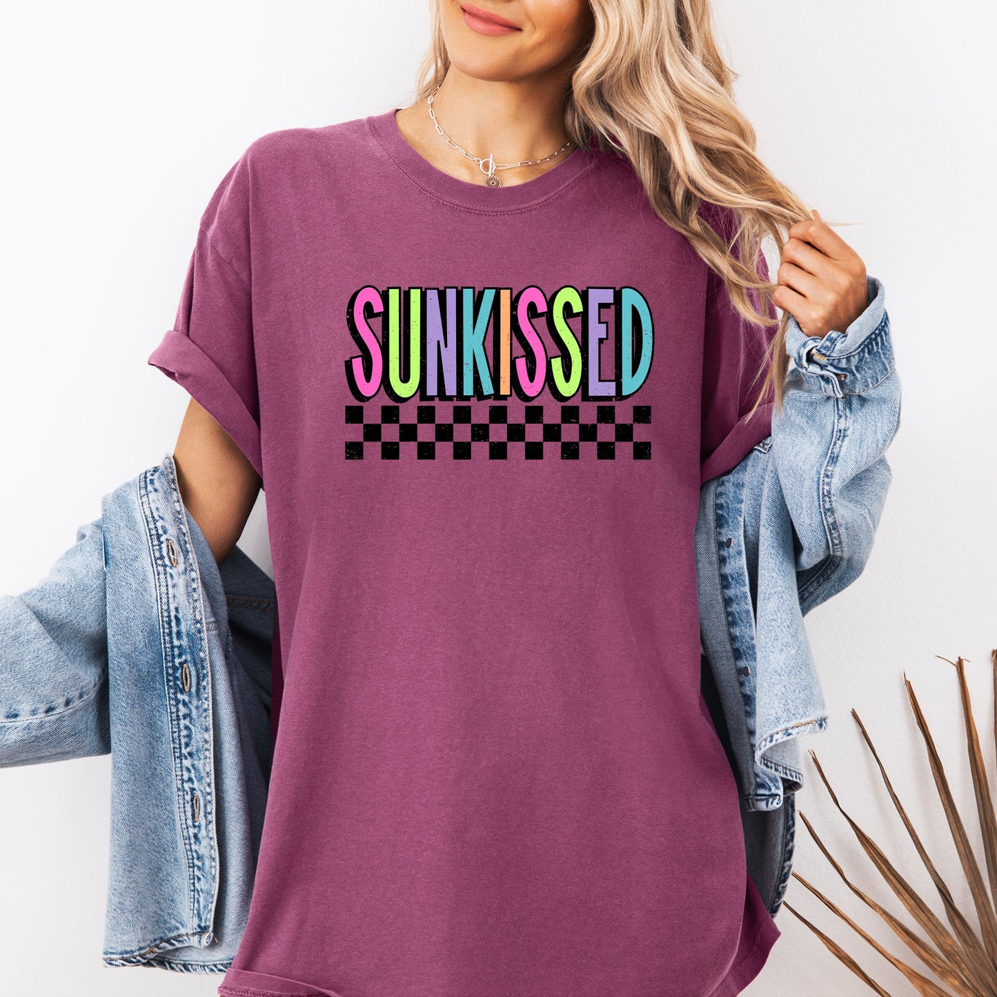 Sunkissed, Retro Checkered, Beach, Summer, Comfort Colors T-Shirt