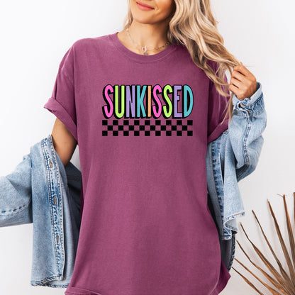 Sunkissed, Retro Checkered, Beach, Summer, Comfort Colors T-Shirt