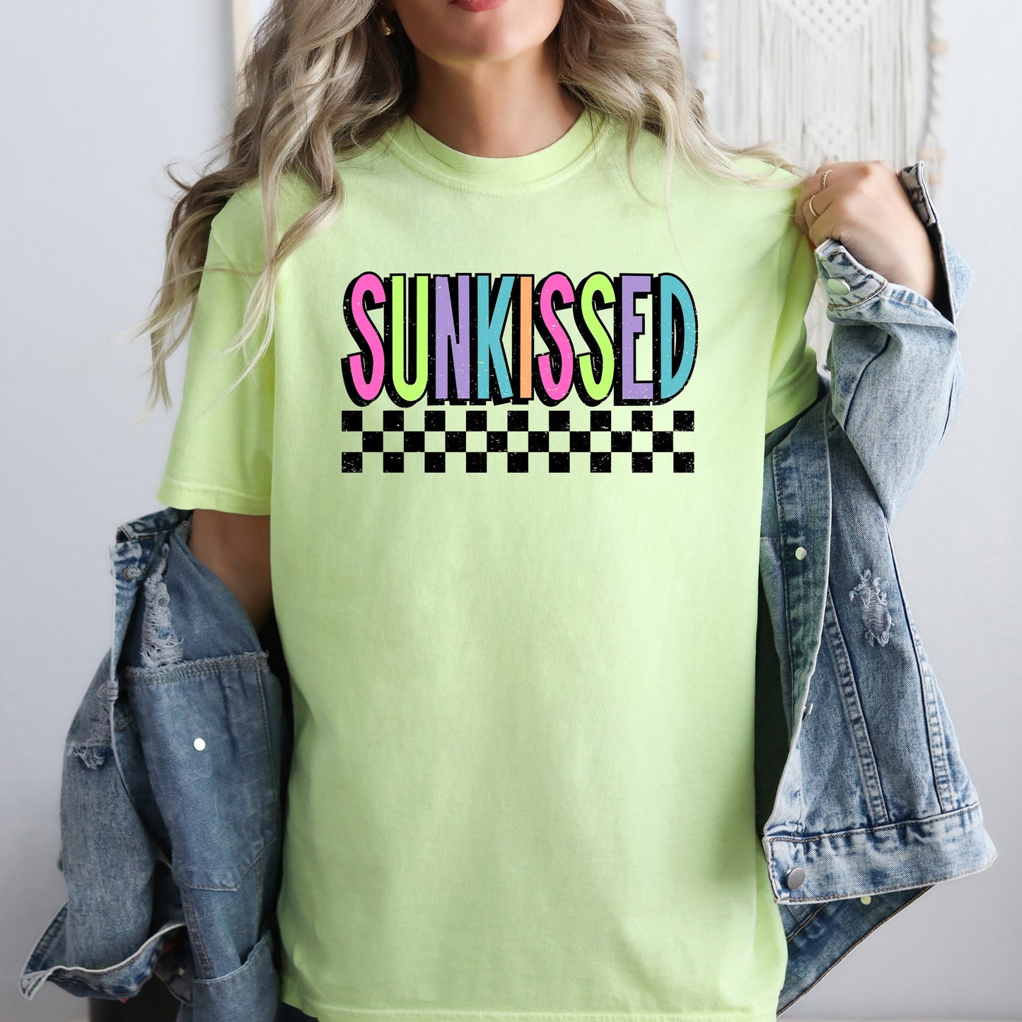 Sunkissed, Retro Checkered, Beach, Summer, Comfort Colors T-Shirt