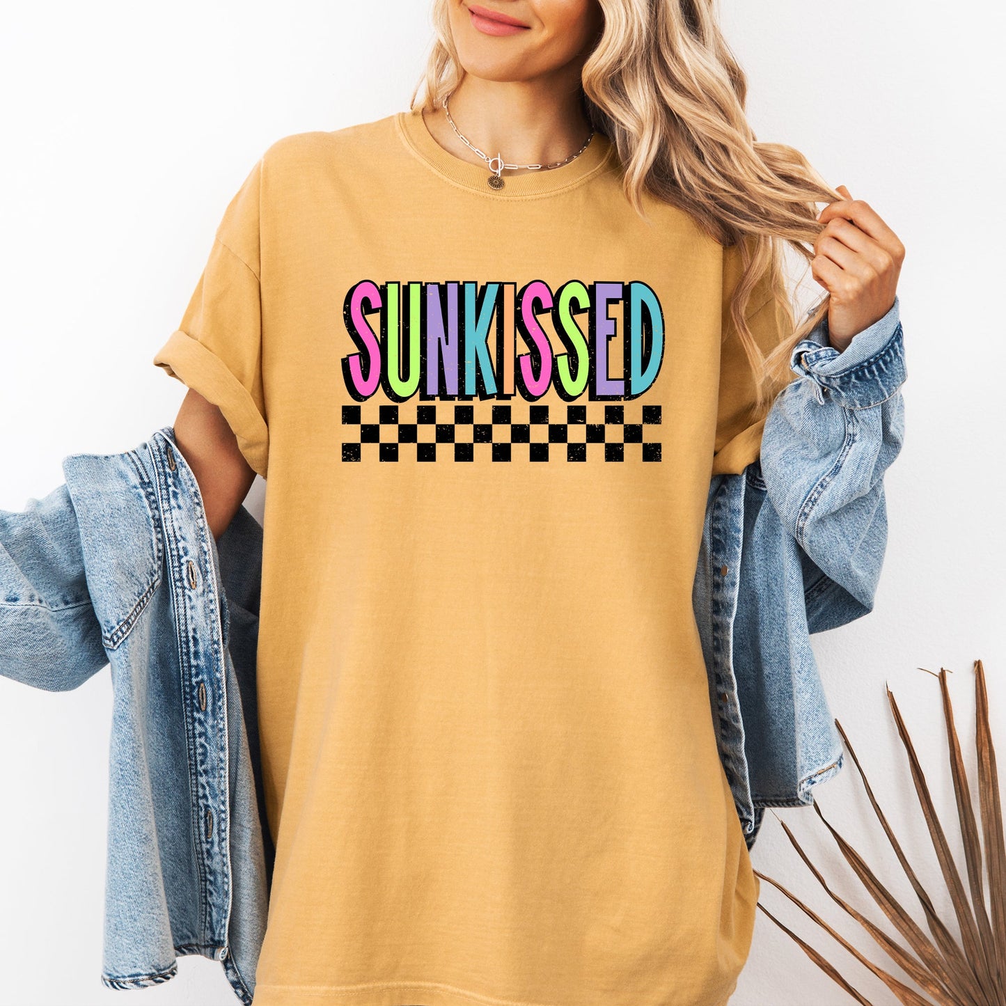 Sunkissed, Retro Checkered, Beach, Summer, Comfort Colors T-Shirt