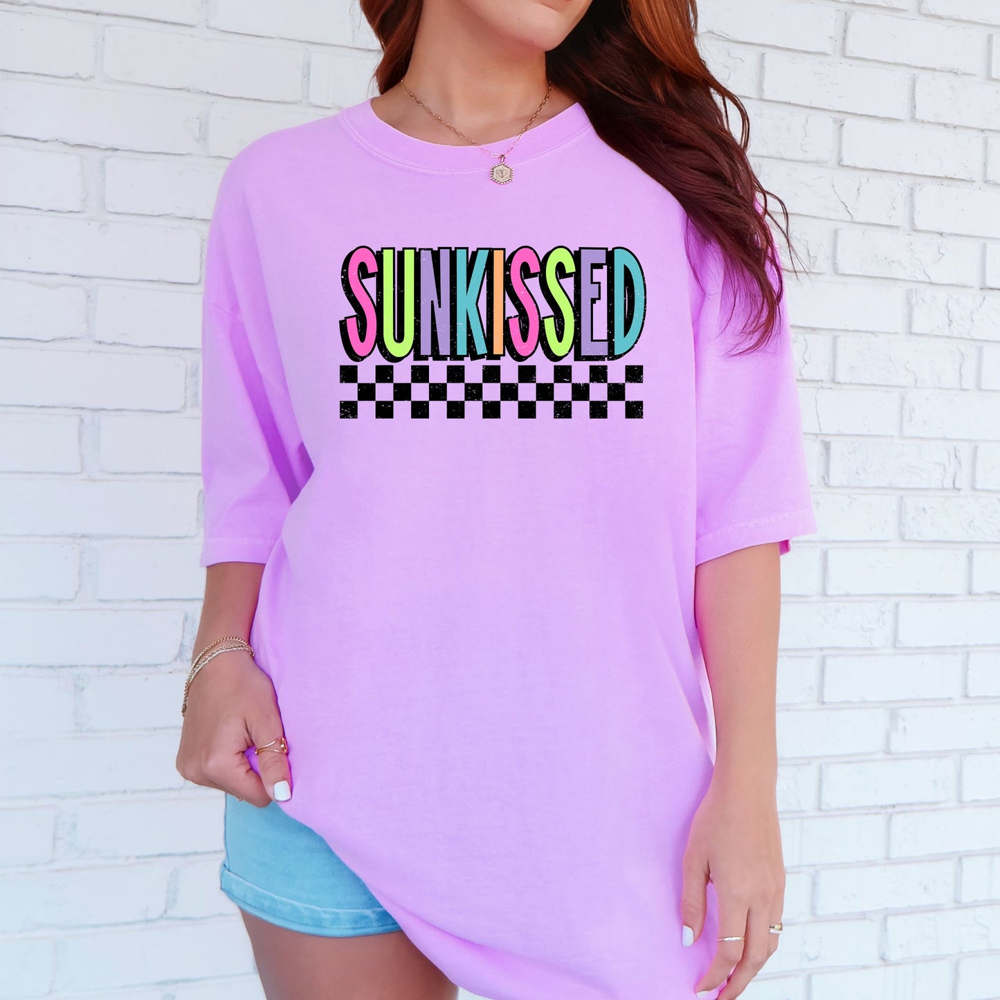 Sunkissed, Retro Checkered, Beach, Summer, Comfort Colors T-Shirt