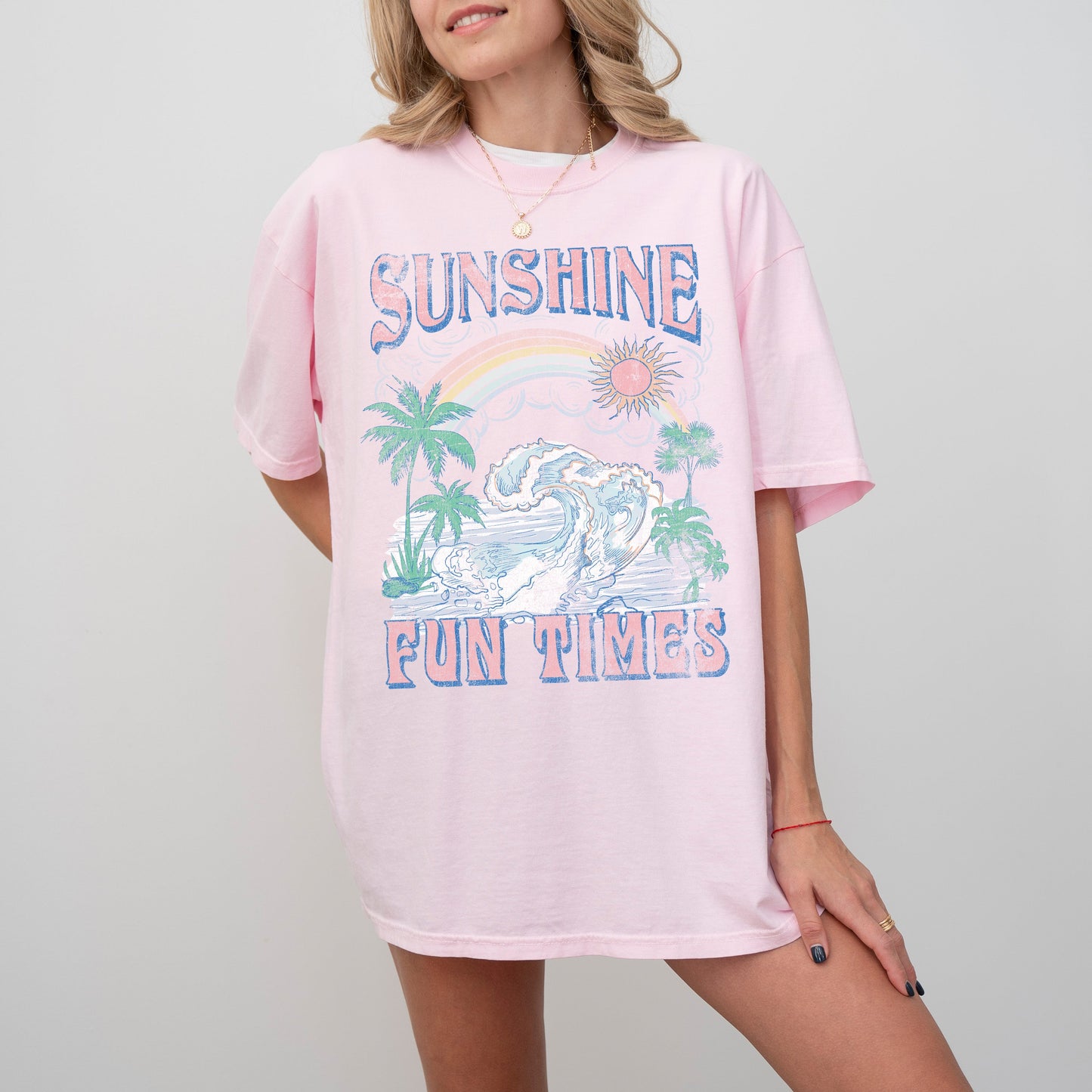 Sunshine Fun Times, Beach Vibes, Palm Tree, Summer Vacation, California, Hot Girl Summer, Tshirt Comfort Colors T-Shirt