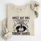 Sweet But Will Throw Hands, Raccoon, Funny, Aesthetic, Meme Sweatshirt
