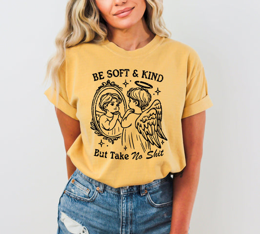 Take No Shit, Angel, Funny, Aesthetic, Meme, Be Kind, Tshirt Comfort Colors T-Shirt