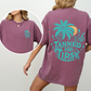 Tanned and Tipsy, Beach Fun, Drinking, Summer, Front and Back, Comfort Colors T-Shirt