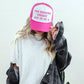 The Horrors Persist But So Do I, Sassy, Funny, Bright Pink Snapback Trucker Hat