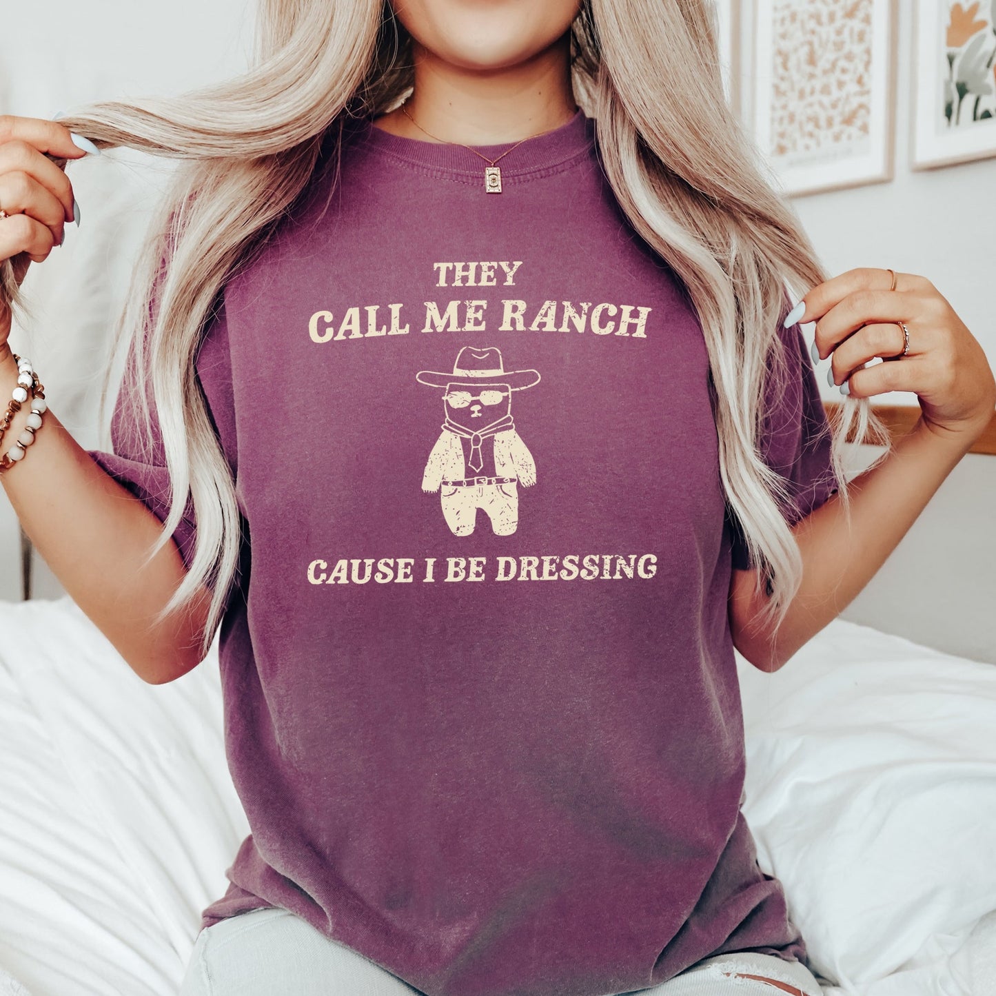 They Call Me Ranch, Bear, Meme, Aesthetic, Funny, Comfort Colors Tshirt