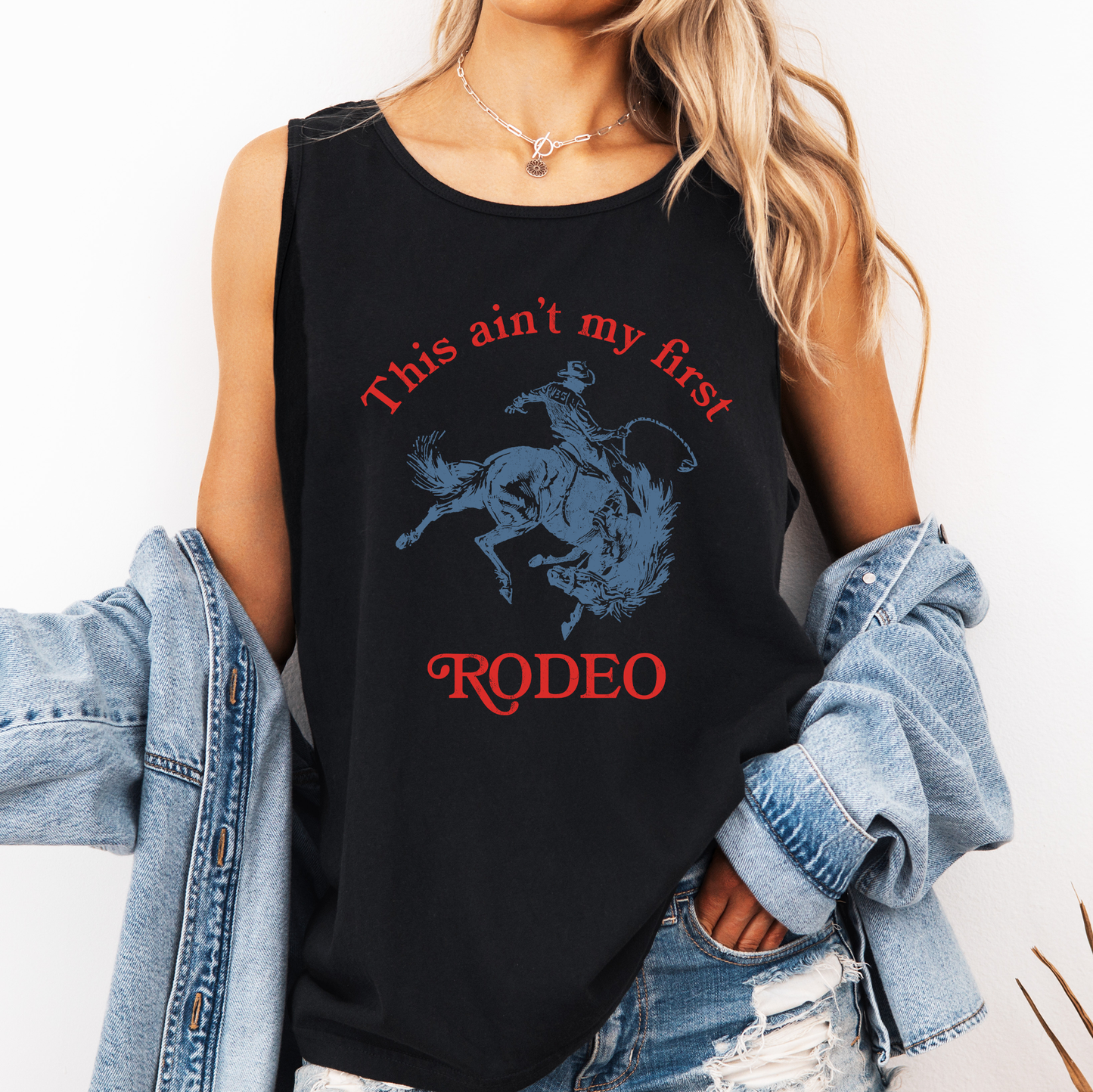 This Ain't My First Rodeo, Retro, Cowboy Comfort Colors Tank Top