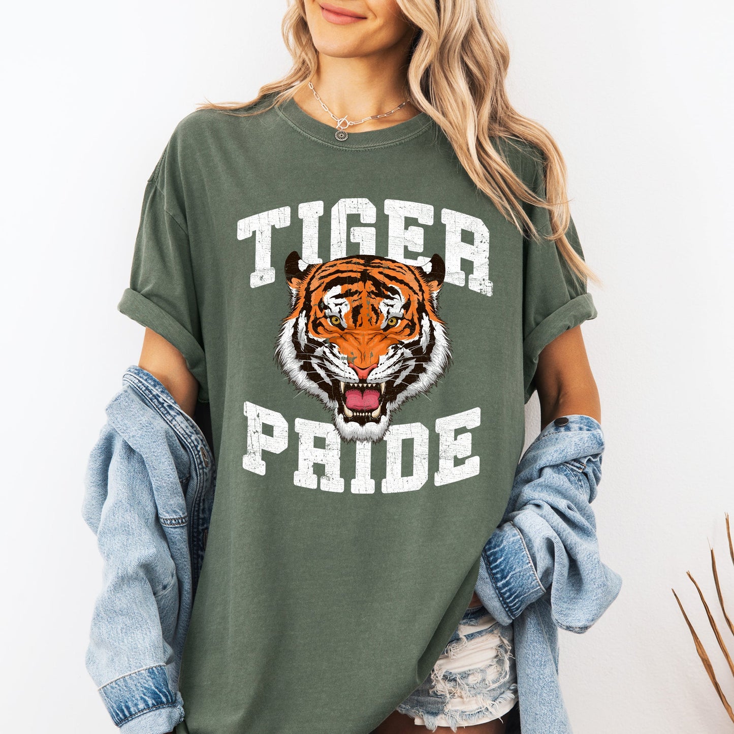 Tiger Pride, Football, Sports, Game Day, Big Game, Touchdown, Tailgate Party Tshirt Comfort Colors T-Shirt