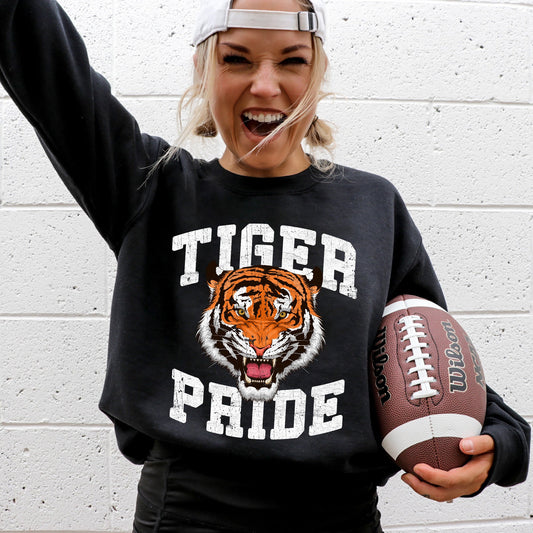 Tiger Pride, Football, Sports, Game Day, Big Game, Touchdown, Tailgate Party Sweatshirt