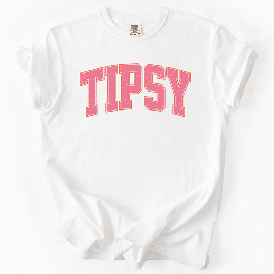 Tipsy, Varsity, Funny, Sarcastic, Summer, Beach, Sunshine , Comfort Colors T-Shirt