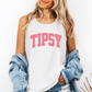 Tipsy, Varsity, Funny, Sarcastic, Summer, Beach, Sunshine Comfort Colors Tank Top