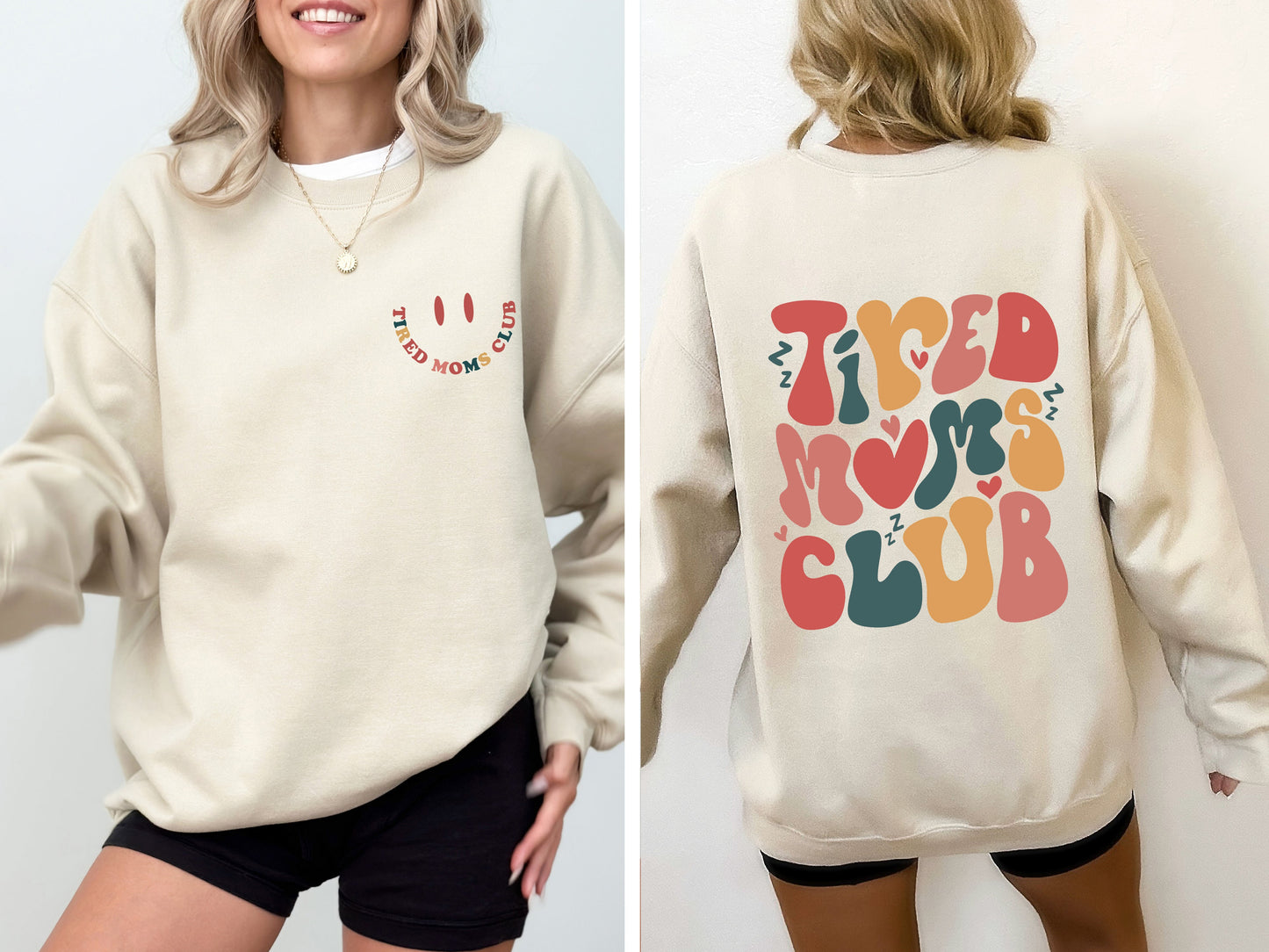 Tired Moms Club, Trend, Cute, Mother's Day Sweatshirt