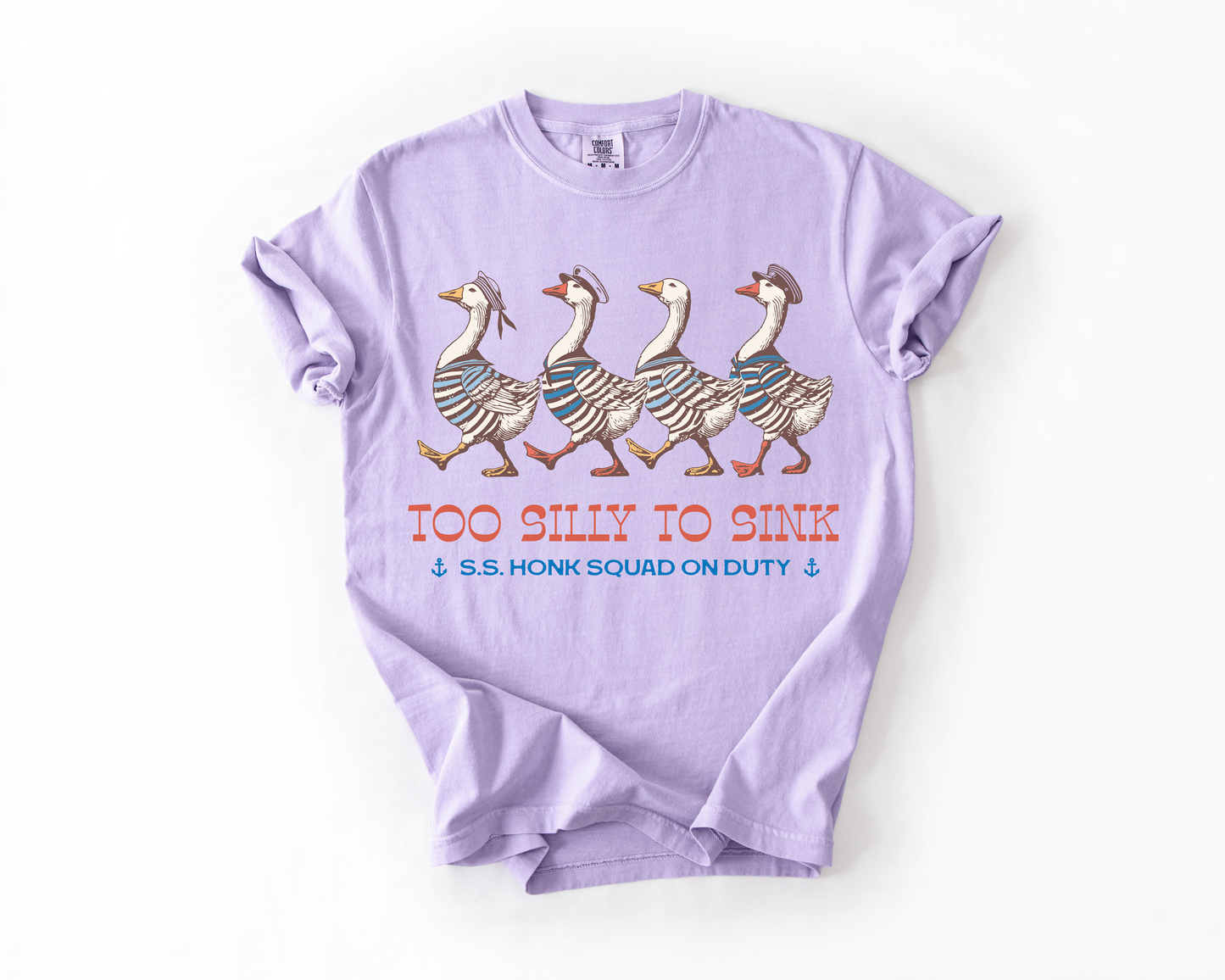 Too Silly To Sink, Goose, Funny, Beach, Summer, Travel, Vacation, Holiday, Sun, Comfort Colors T-Shirt