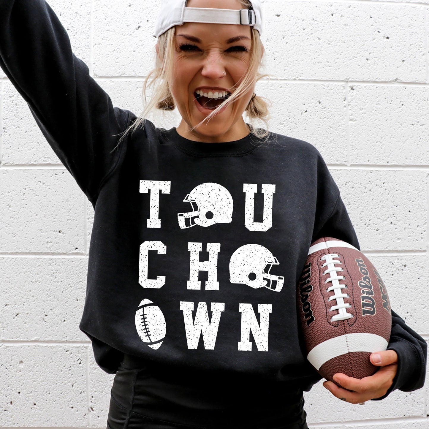 Touchdown, Helmet, Football, Sports, Game Day, Big Game, Tailgate Party Sweatshirt