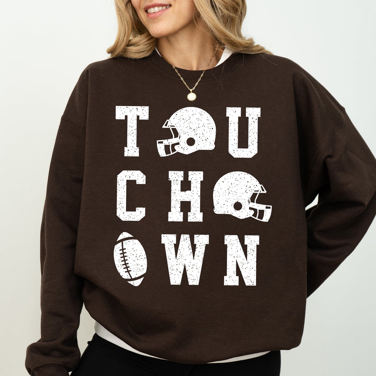 Touchdown, Helmet, Football, Sports, Game Day, Big Game, Tailgate Party Sweatshirt