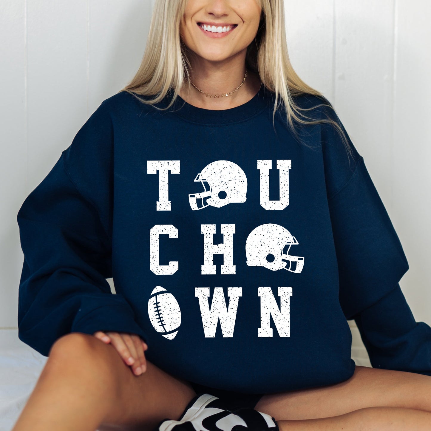 Touchdown, Helmet, Football, Sports, Game Day, Big Game, Tailgate Party Sweatshirt