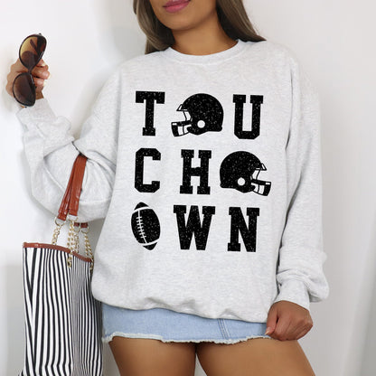 Touchdown, Helmet, Football, Sports, Game Day, Big Game, Tailgate Party Sweatshirt