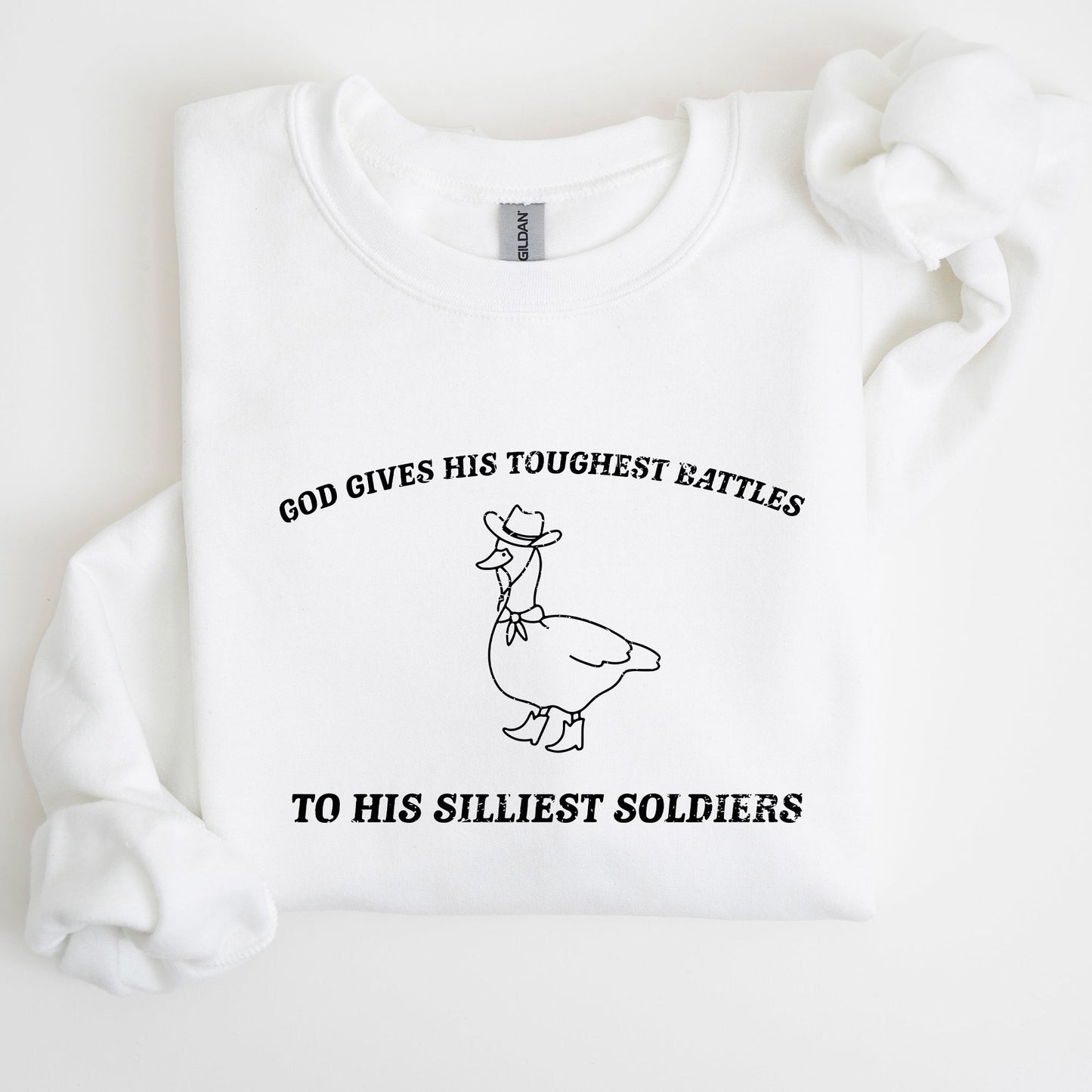 Toughest Battles, Silliest Soldier, Goose, Meme, Aesthetic, Funny Sweatshirt