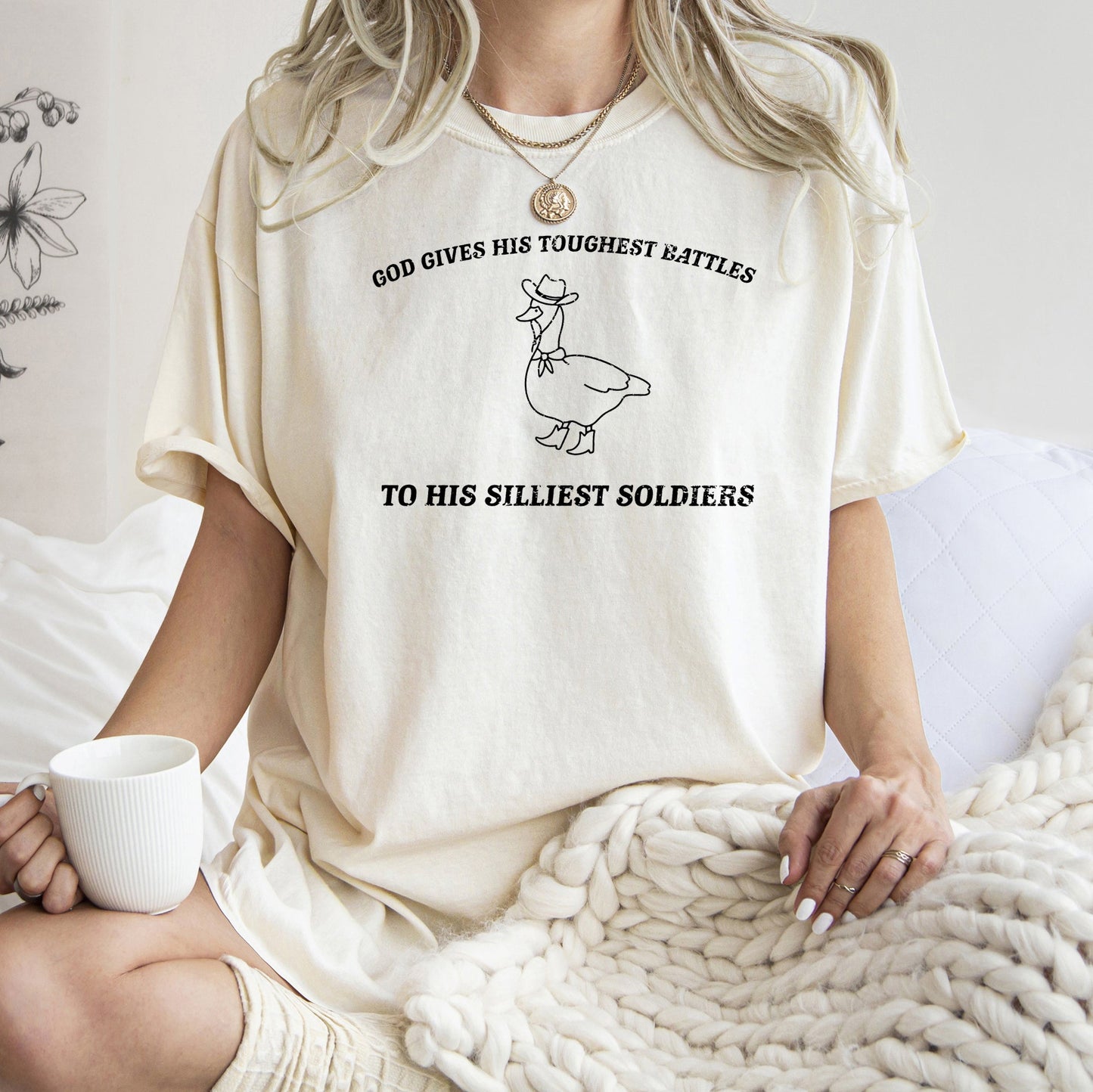 Toughest Battles, Silliest Soldier, Goose, Meme, Aesthetic, Funny, Comfort Colors Tshirt