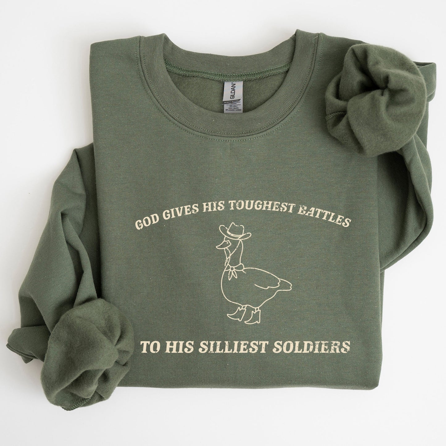 Toughest Battles, Silliest Soldier, Goose, Meme, Aesthetic, Funny Sweatshirt