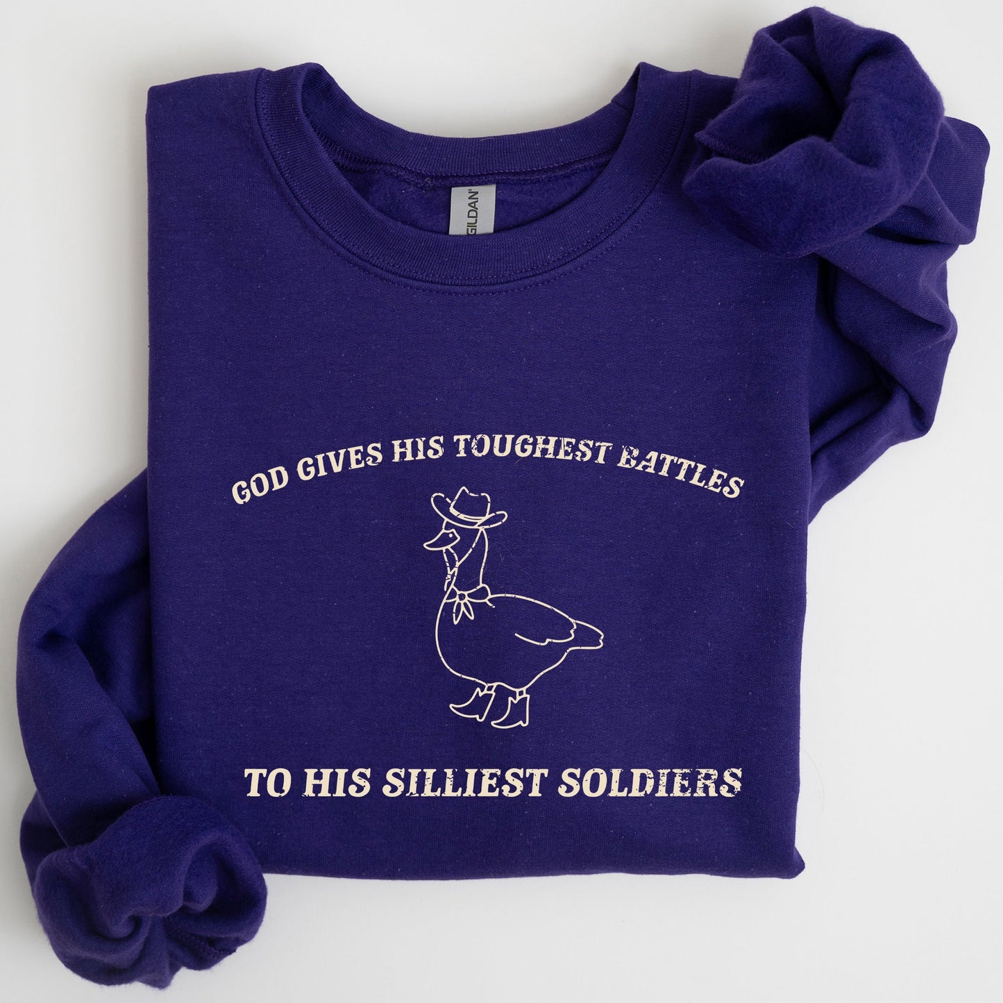 Toughest Battles, Silliest Soldier, Goose, Meme, Aesthetic, Funny Sweatshirt