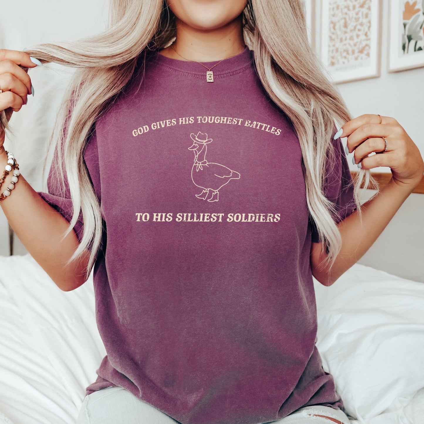 Toughest Battles, Silliest Soldier, Goose, Meme, Aesthetic, Funny, Comfort Colors Tshirt