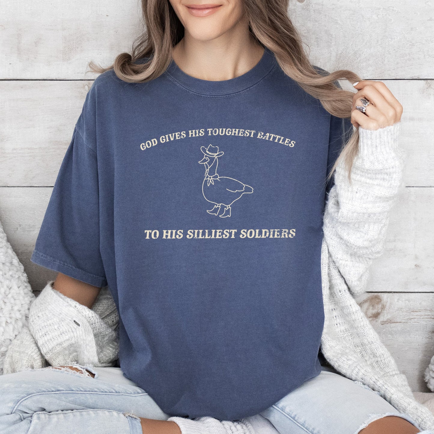 Toughest Battles, Silliest Soldier, Goose, Meme, Aesthetic, Funny, Comfort Colors Tshirt